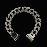 Iced-out Full Diamond Cuban Chain Bracelet - easy clasp bracelet