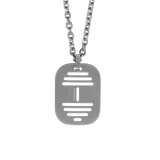 Hollow Barbell Military Plate Necklace
