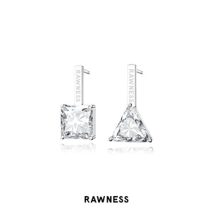 Asymmetric Diamond Drop Earring Pair