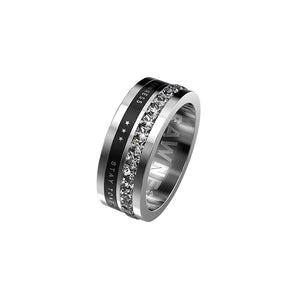 Black Ceramic Iced Ring