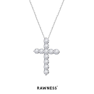 Classic Diamond Cross Necklace Stackable Set