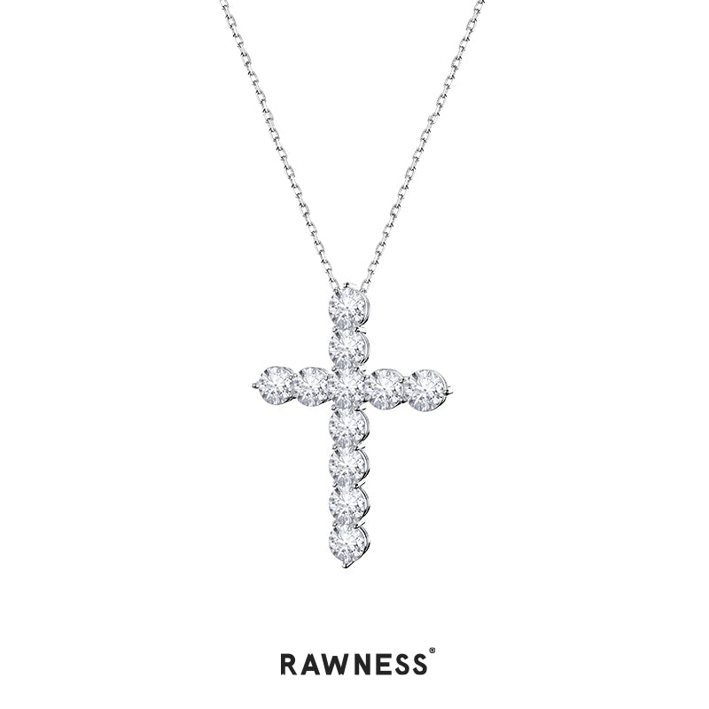 Classic Diamond Cross Necklace Stackable Set