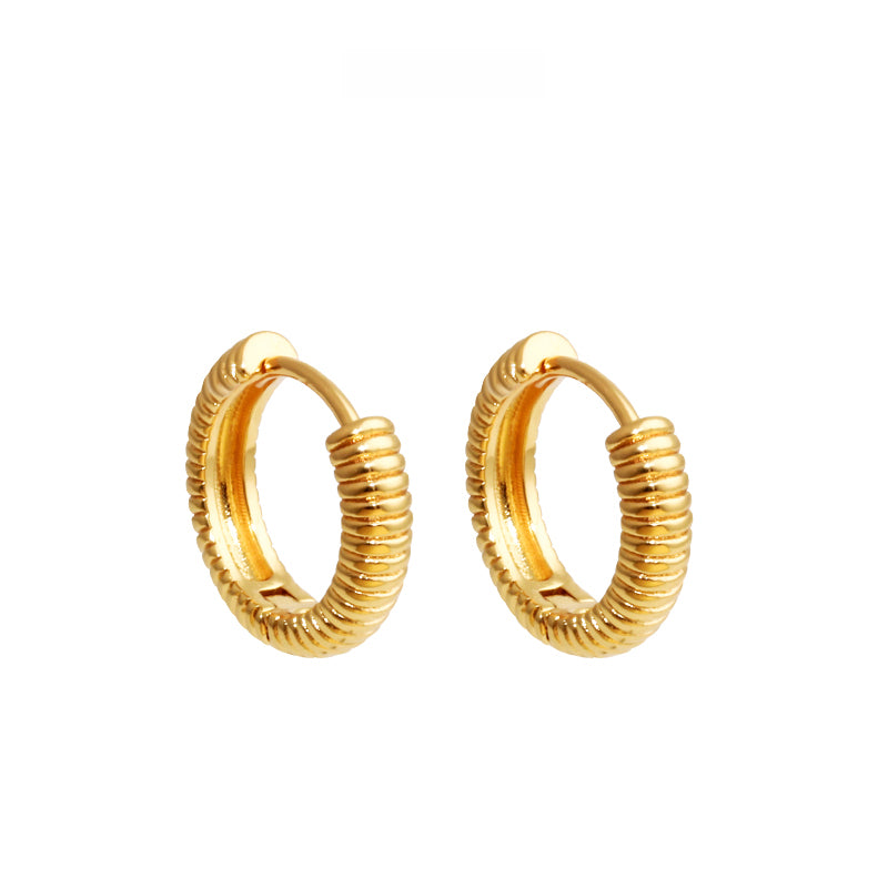 ICE ROCK - Gold Ring Surge Ear Studs