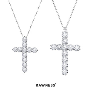 Classic Diamond Cross Necklace Stackable Set