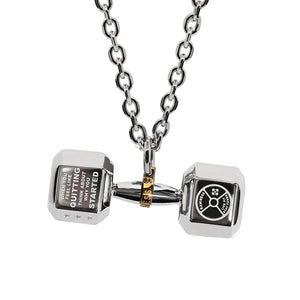 Mens Dumbbell Necklace