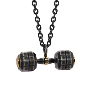 Mens Dumbbell Necklace