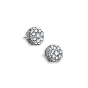 Octagon Iced Moissanite XL Ear Studs