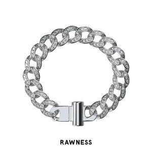 Iced-out Full Diamond Cuban Chain Bracelet - easy clasp bracelet