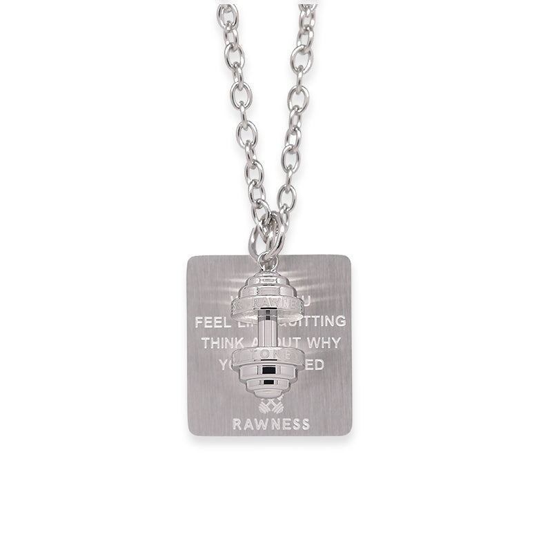 Barbell & Dog Tag Necklace