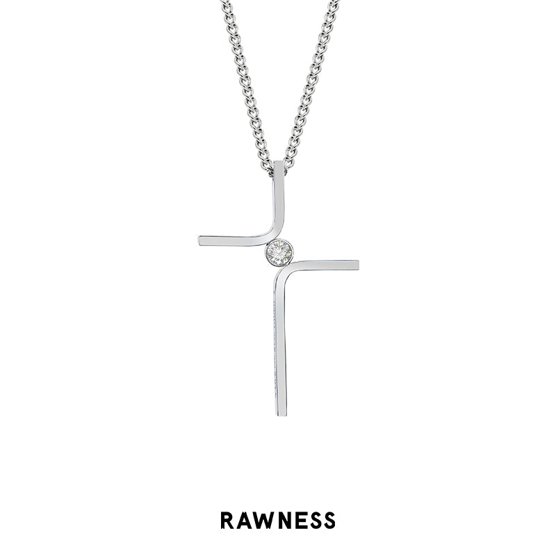 Diamond Link Cross Necklace